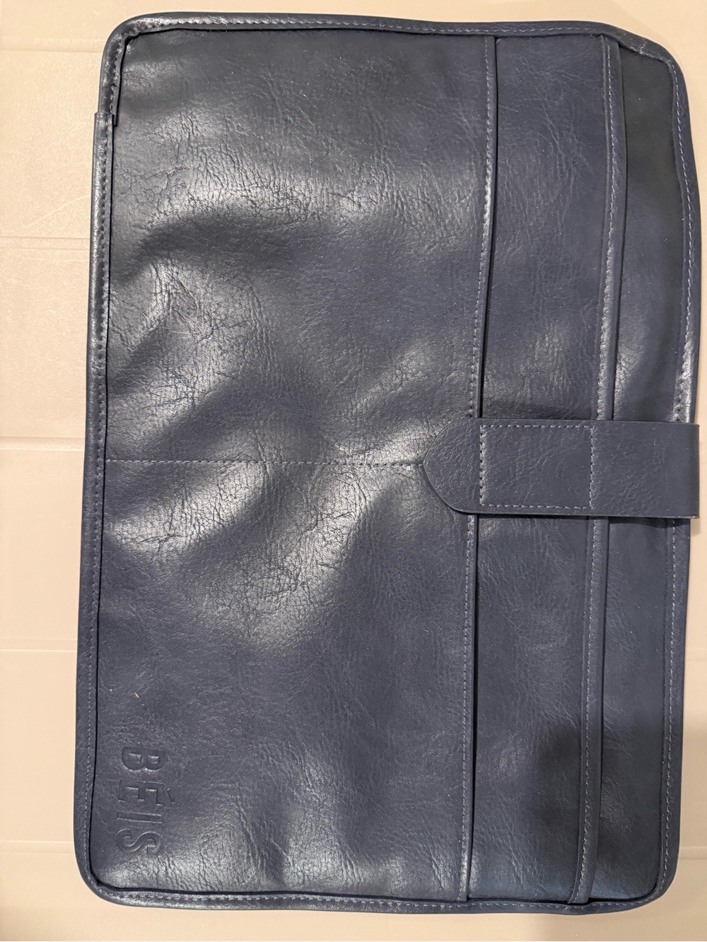 BEIS Navy Laptop Folio with Magnetic Strap